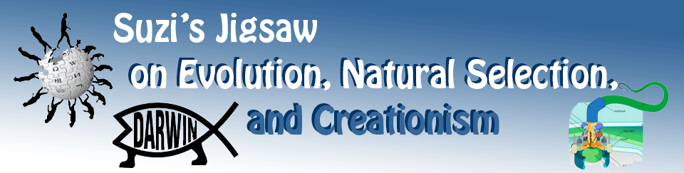 Banner Suzi's Jigsaw on Evolution, Natural Selecrion, and Creationism